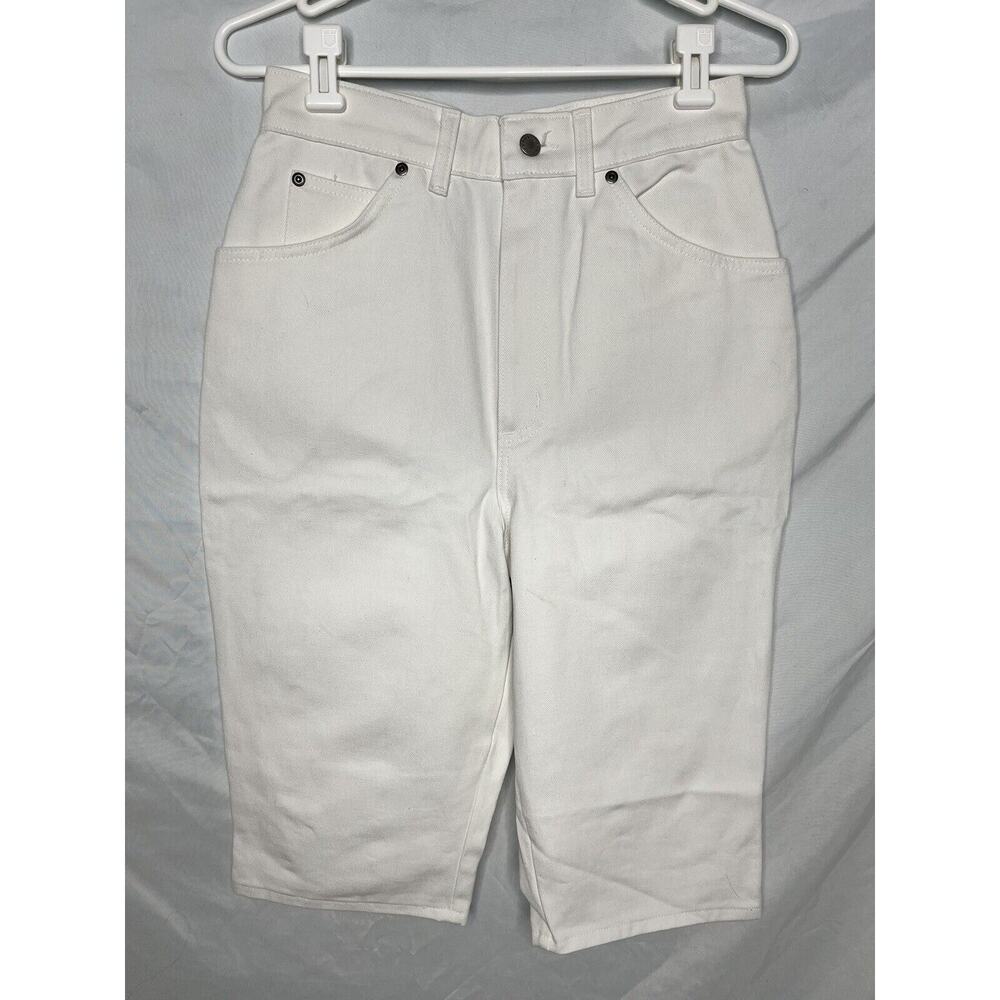 White Denim Capri Pants Pedal Pushers Size 11-12 New Deadstock USA Made 1990s